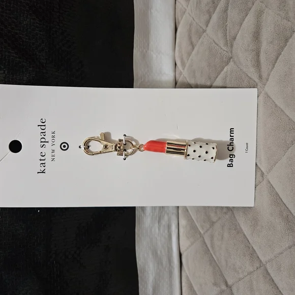 kate spade Lipstick Bag Charm - Red and Gold X Target Collab - Picture 1 of 1